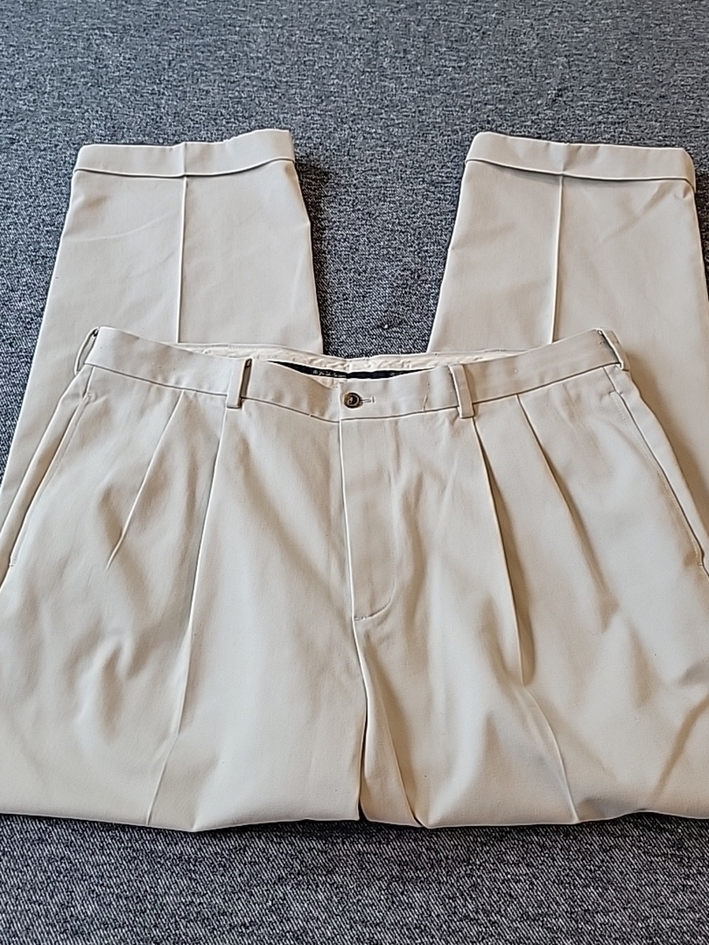 BROOKS BROTHERS Advantage Chino Elliot Pants Men's 40x32 Beige Cotton Cuffed